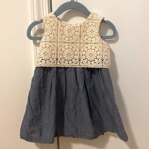 Baby Gap Denim and Crotchet Dress Size 18-24 Months